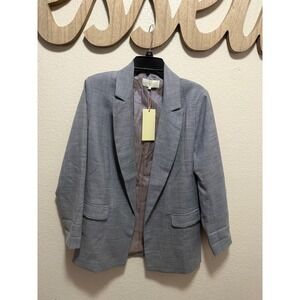 French Mauve Womens Grey Open Front Blazer Jacket‎ OT4020SF Grey Size M NWT